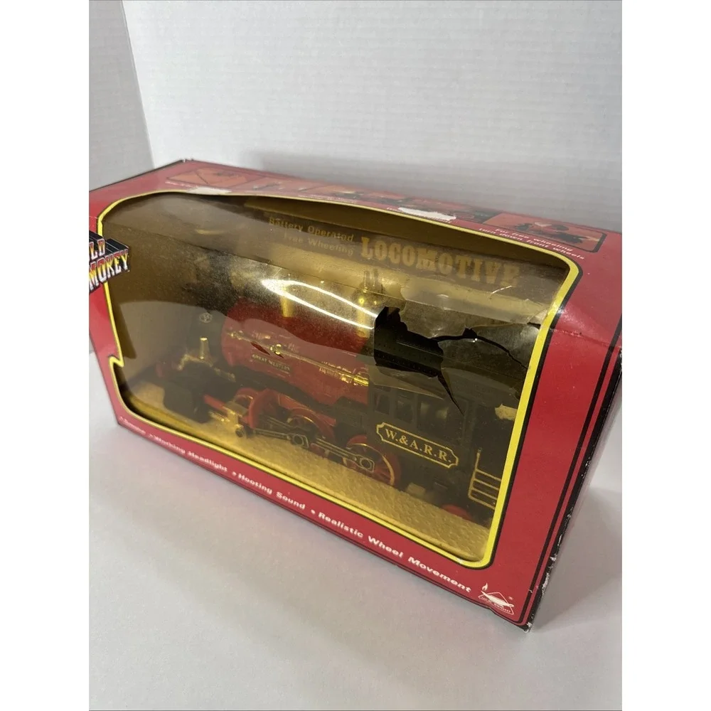 Vintage Old Smokey Battery Operated & Free Wheeling Locomotive In Orig Box Train